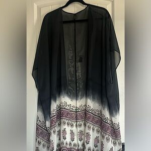 Lane Bryant Mixed Pattern Long Kimono Cover Up